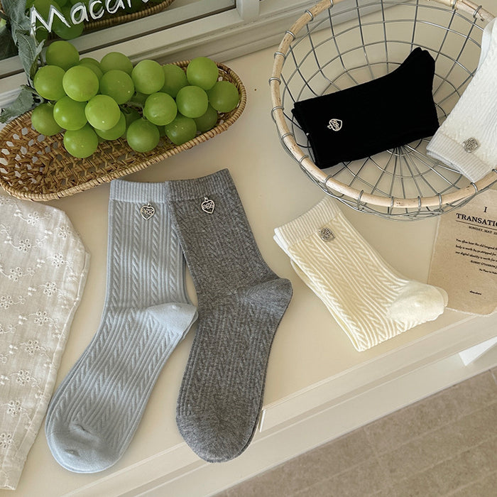 Wholesale Love button socks, middle tube socks, Fried Dough Twists cotton pile socks