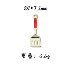 Wholesale 10pcs  jewelry accessories alloy color oil pan fried egg spatula earrings pendant key pendant