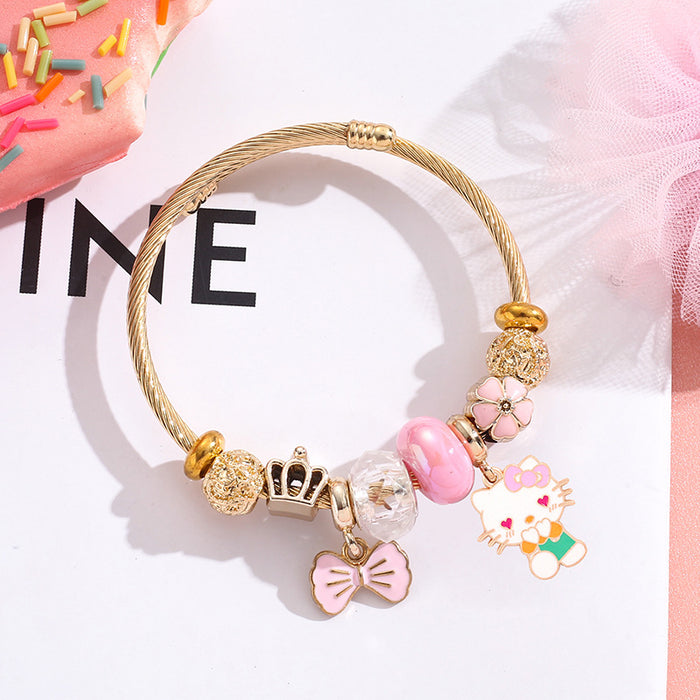 Wholesale Stainless Steel Cartoon Beaded Bracelet Stylish Jewelry Accessory MOQ≥2