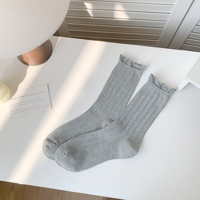 Wholesale Socks, lace, middle tube, loose mouth, pile of socks, cotton