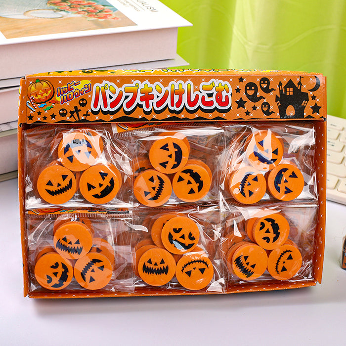 Wholesale 3pcs/pack Trendy Pumpkin Printed Erasers Novelty Holiday Gift for Kids