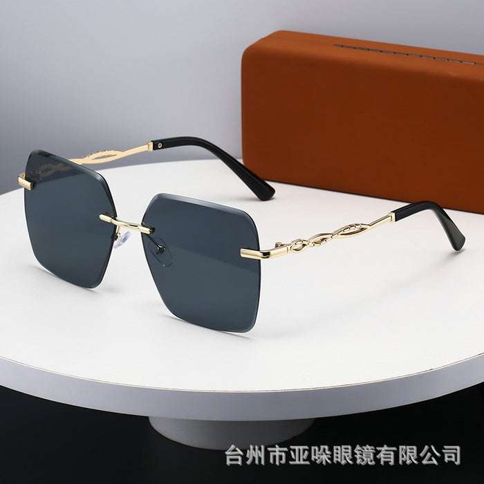 Wholesale New borderless luxury sunglasses for street photography, UV resistant sunglasses