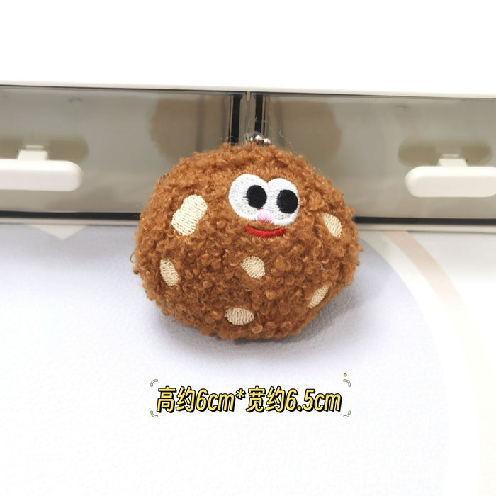 Wholesale Cute Creative Bow Cookie Pendant Cute Fun Biscuit Plush Doll Keychain Bag Car Pendant Decoration