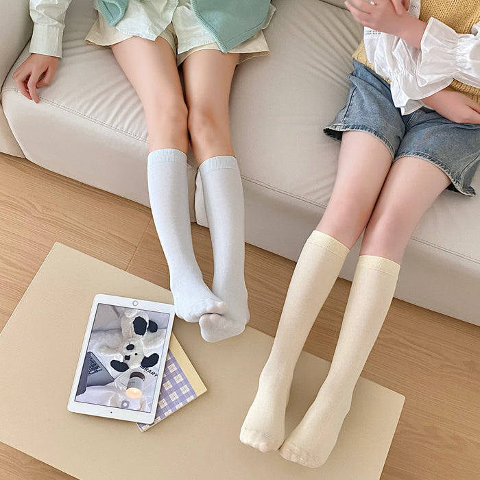 Wholesale Boneless socks, long tube socks, pure cotton solid color pile socks, calf socks