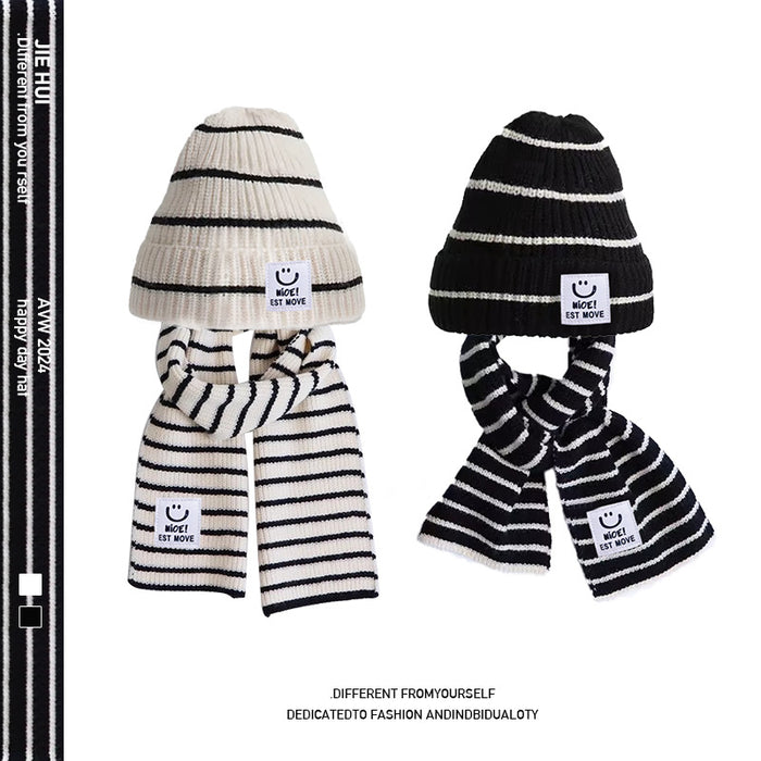 Wholesale Winter Striped Children's Hat Scarf Two Piece Set JDC-SF-Jieh001