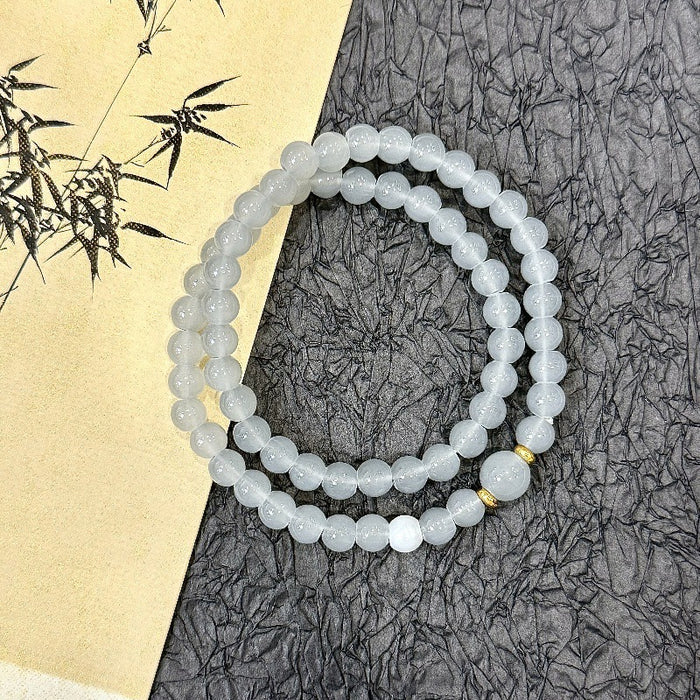 Wholesale Blue Moonlight Stone Double Circle Bracelet, niche original fashion bracelet, versatile gift