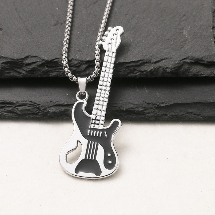 Wholesale Stainless Steel Guitar Pendant Necklace JDC-NE-Zheq003