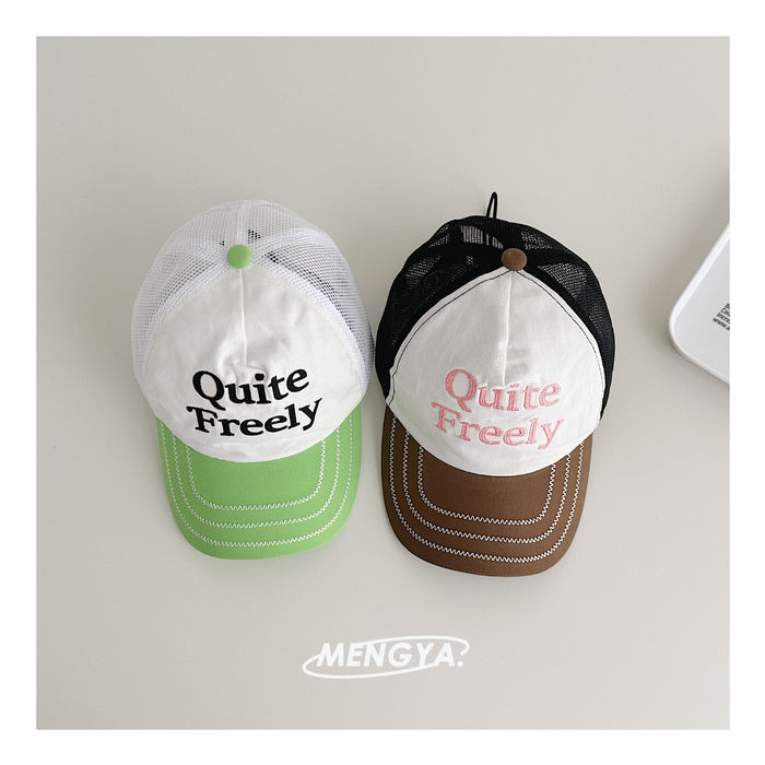 Wholesale Children's thin breathable mesh duckbill cap, travel sun protection and sunshade cap, parent-child baseball cap