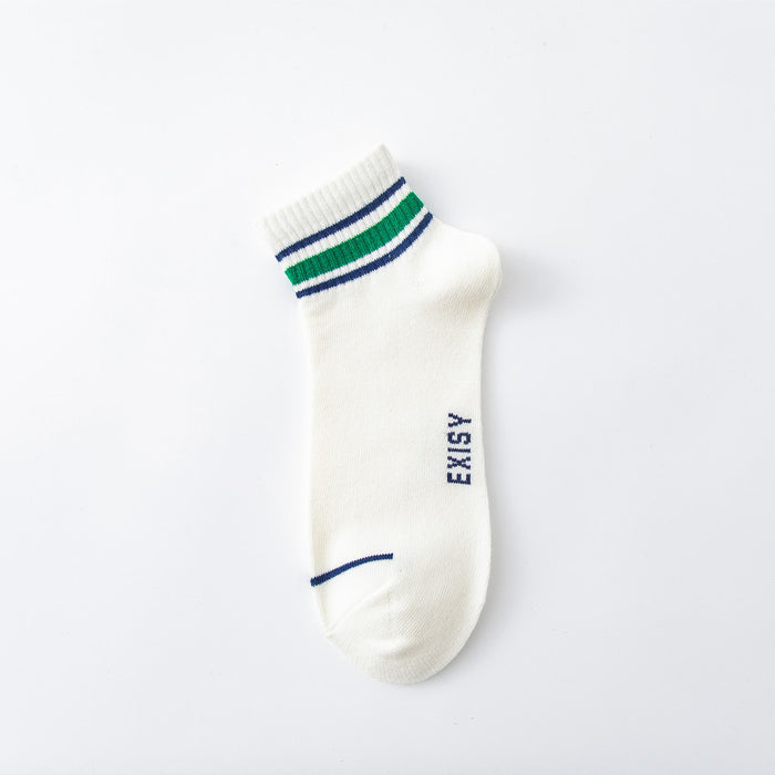 Wholesale Short tube men's socks, fashionable striped socks, casual and comfortable cotton socks, breathable and personalized