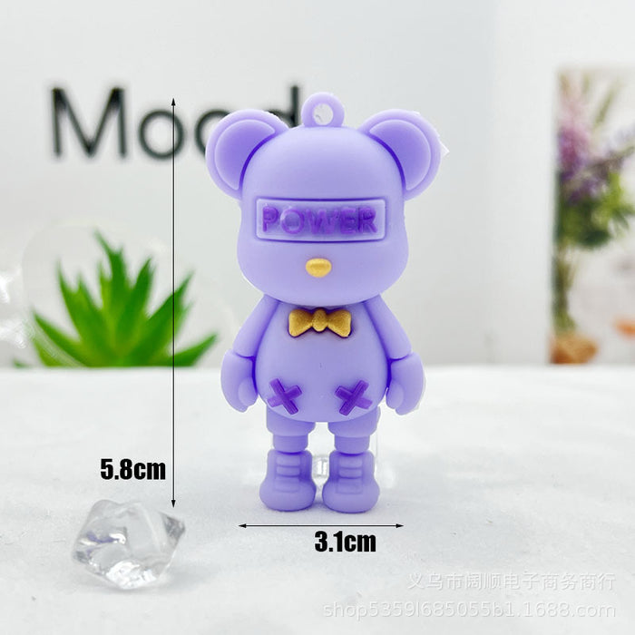 Wholesale Bear Key Chain Doll Pendant Collar Bear Key Chain Pendant Little Bear Key Chain Doll Pendant Cream Glue