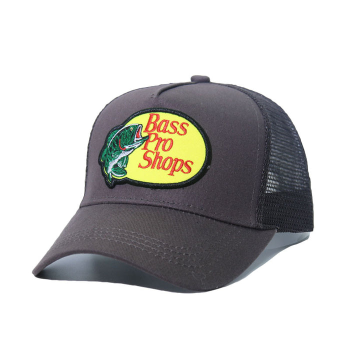 Wholesale Bass fish embroidery baseball cap summer breathable men's and women's sunshade cap patch sun hat