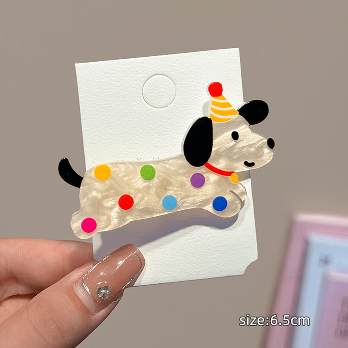 Wholesale Cute cartoon hair clip with broken hair on the side, duckbill clip, hair clip headband