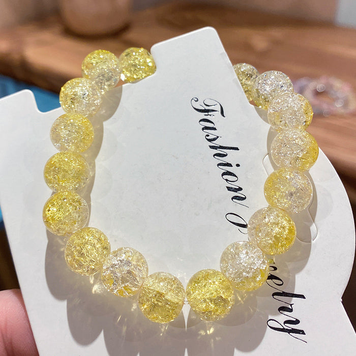 Wholesale Glass Bead Bracelet Ice-Clear Two-Tone Violet Children' s Jewelry Accessory MOQ≥2