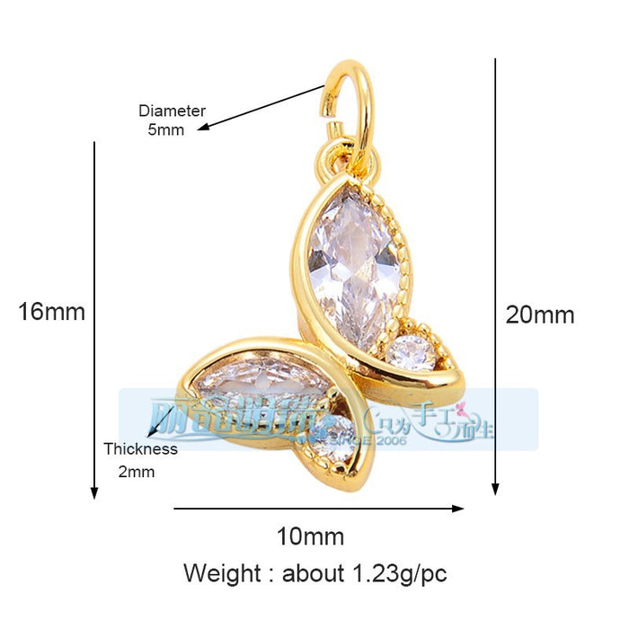 Wholesale Bee Butterfly Ladybug Eagle Sunbird Dragonfly Alloy Micro-inlaid Zircon DIY Jewelry Accessories JDC-DIY-MoHua003