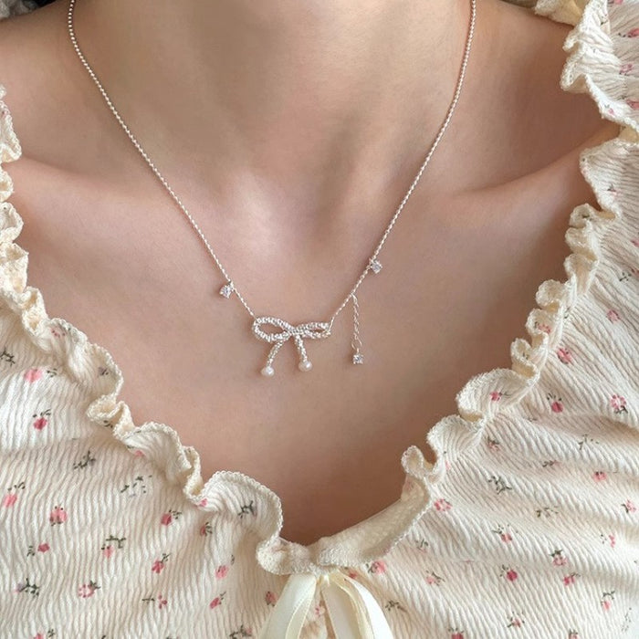 Wholesale  S925 Sterling Silver Butterfly Necklace Gift Female Niche Personalized Pendant