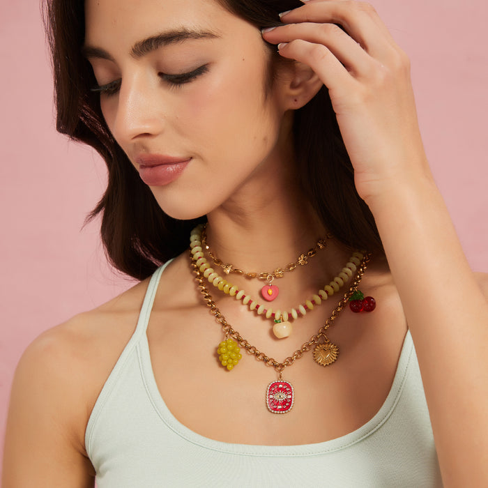 Wholesale New fashion trend titanium steel necklace with pendant, personalized temperament, fruit necklace, color preservation wholesale