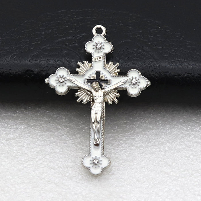 Wholesale Alloy Diamond DIY Cross Pendant Accessories JDC-DIY-ShuangN003