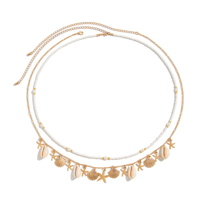Wholesale Multi-element Pendant Shell Waist Chai Star Beaded Women's Body Chain