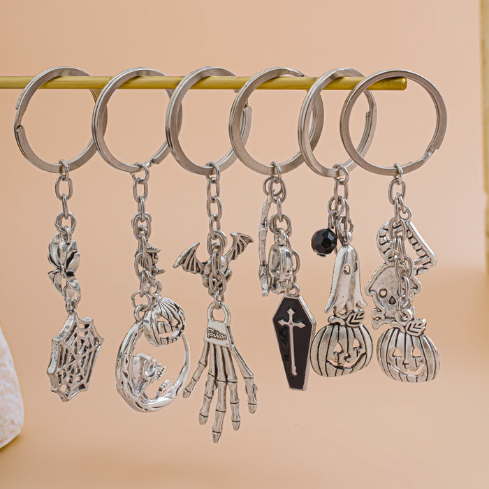 Wholesale Jewelry bow keychain pentagram alloy glass bead pendant