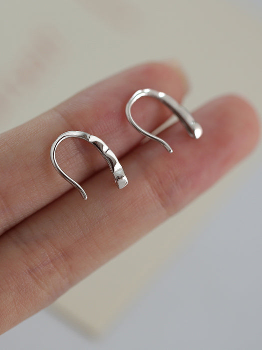 Wholesale 925 Sterling Silver Cut Ear Hook Women's Fashionable Simple Earrings Distinctive Ear Accessories