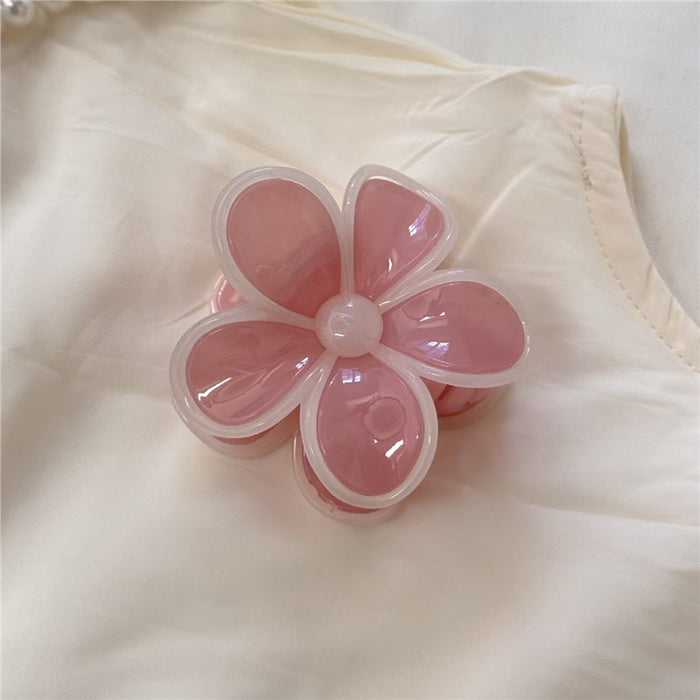 Wholesale Cream Jelly Contrasting Color Flower Hair Clips