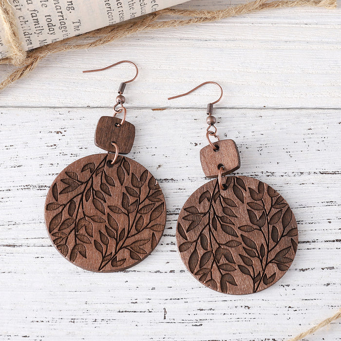 Wholesale Pendant Earrings Bohemian Wooden Fashion Earrings