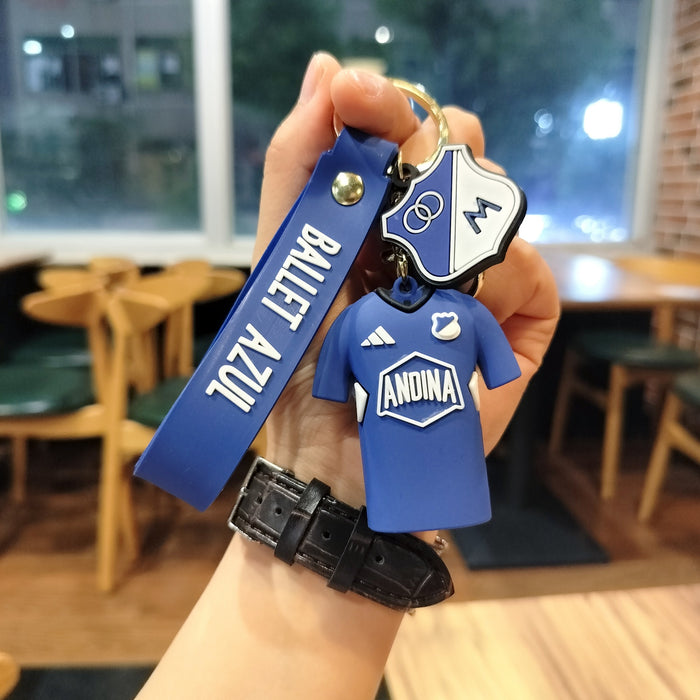 Wholesale  cartoon football player jersey key chain pendant bag car key chain accessories