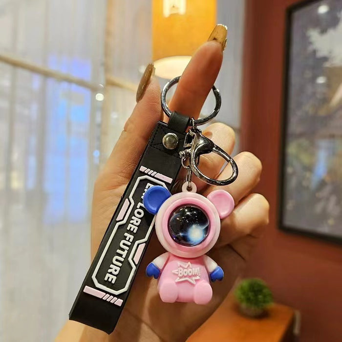 Wholesale Starry Sky Rabbit Astronaut Keychain Key Chain Pendant Couple Bag Pendant Gift