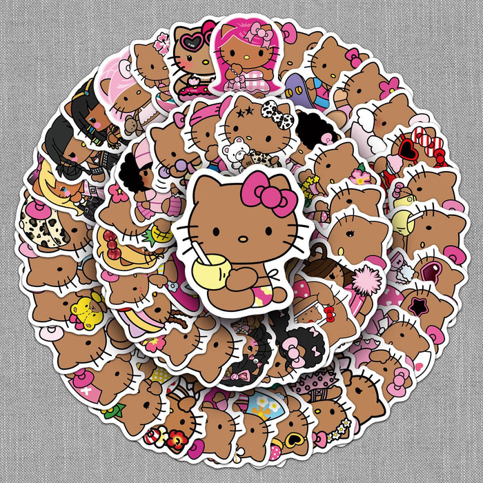 Wholesale 50pcs Black cat cartoon stickers cute personality decoration mobile phone case water cup stickers