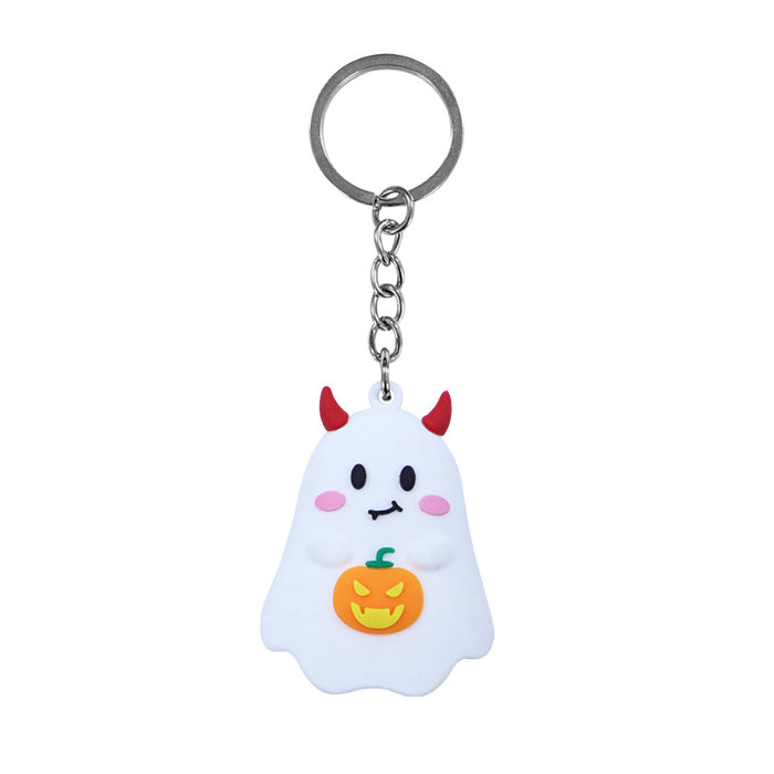 Wholesale  Pumpkin Ghost 3D PVC Keychain Doll DIY Party Bag Charm Keychain  MOQ:10