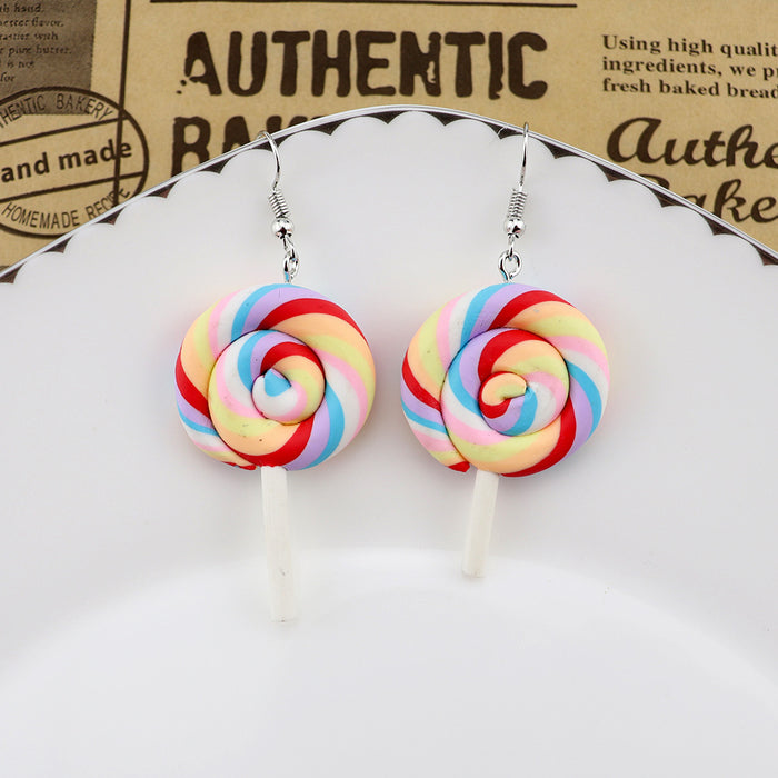 Wholesale Cartoon Clay Lollipop Earrings JDC-ES-niqing034