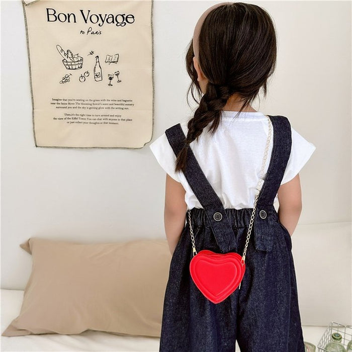Wholesale Mini girls'  chain heart-shaped shoulder bag