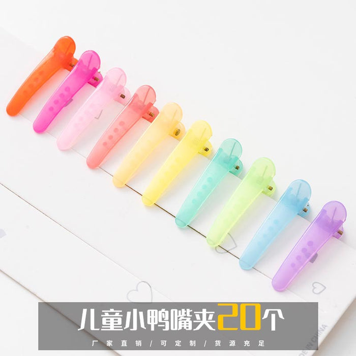 Wholesale  color  clip jelly color hair clip color translucent small clip 3.5cm plastic hair clip Accessories