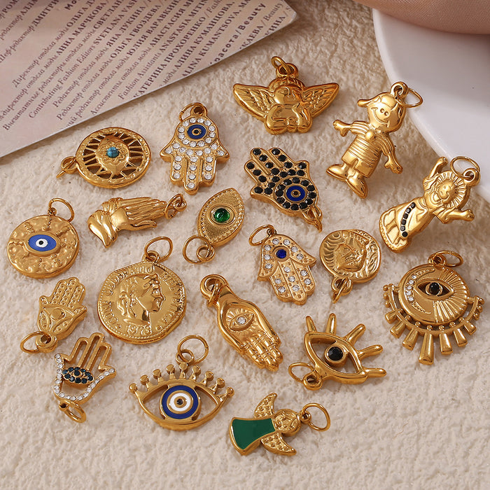 Wholesale DIY Stainless Steel Gold-Plated Necklace Pendant Accessories