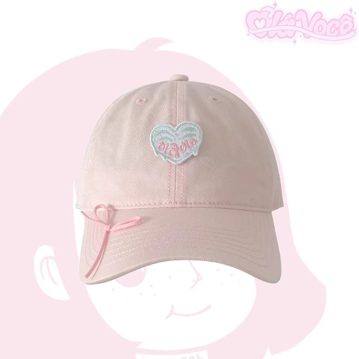 Wholesale Original Love Embroidered Duck Tongue Hat Bow Baseball Hat