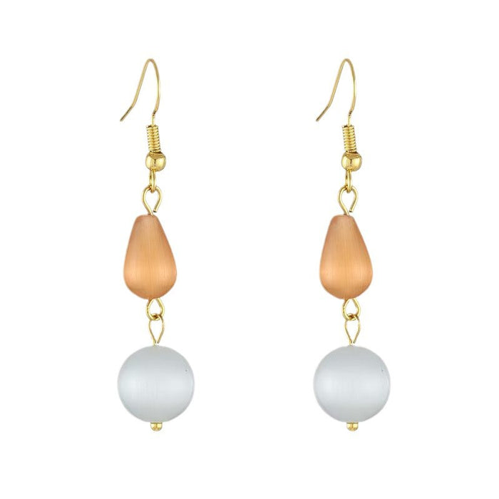 Wholesale   simple cat's eye stone earrings  earrings retro niche  earrings