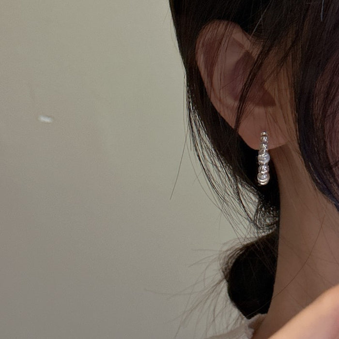 Wholesale  S925 sterling silver cat eyes gradient earrings basic ear jewelry