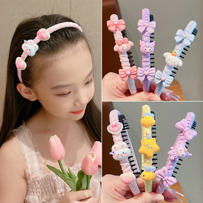 Wholesale Children' s Fringe Hair Artifact Headband Little Girl' s Headwear Cartoon Hair Hoop Baby' s Hair Girl' s Hair Accessories Non-Slip