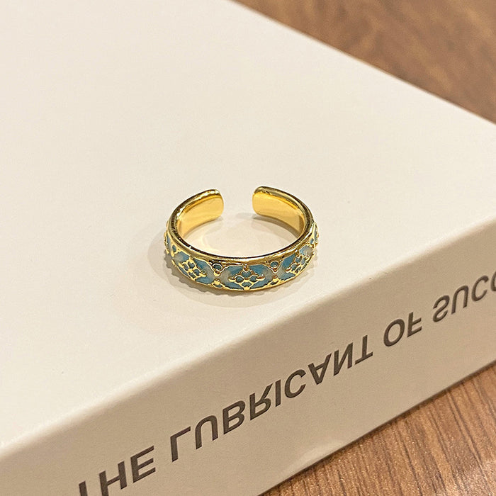 Wholesale Retro gradient open ring, unique personality, index finger ring, niche layered ring