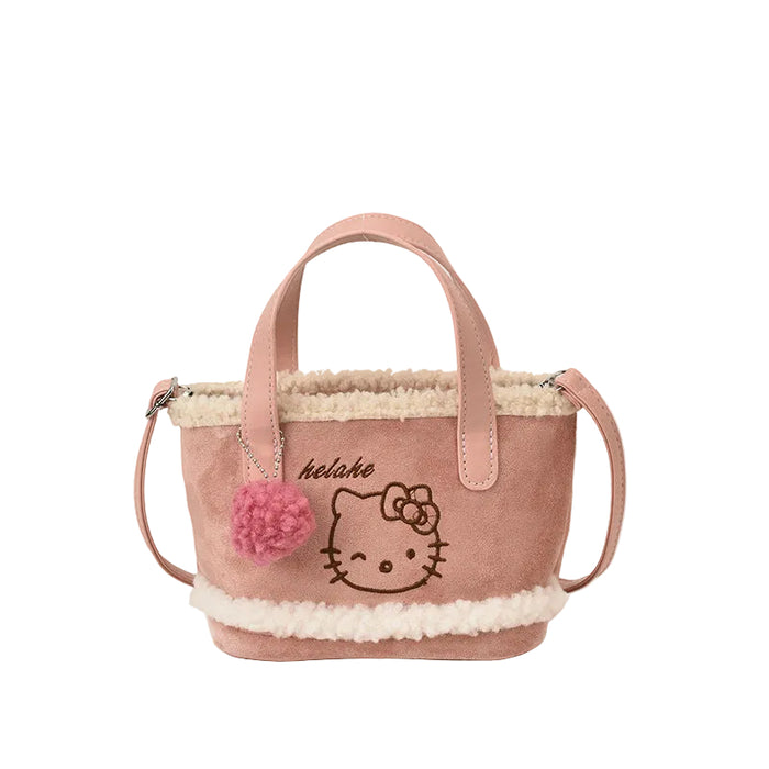 Wholesale Cute Cartoon Embroidered Velvet Crossbody Shoulder Bag for Kids