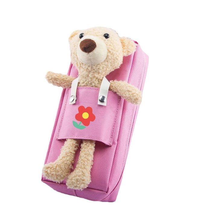 Wholesale Children's Pencil Bags Bear Detachable Double Layer