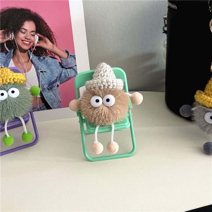 Wholesale Cute Little Briquettes Cartoon Car Keychain Plush Doll Doll Bag Pendant Accessories Gift