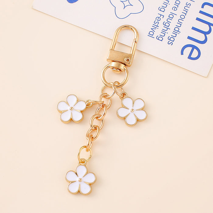 Wholesale flower keychain creative bag pendant for girlfriends fresh small gifts