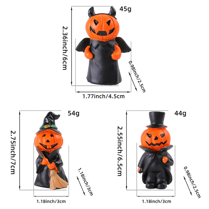 Wholesale Mini Pumpkin Little Devil Gentleman Doll suit Home Party Desktop Resin Craft Ornaments