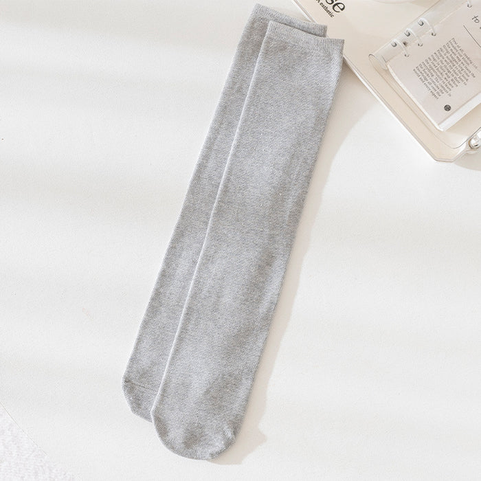 Wholesale Combed cotton three bar striped socks with straight leg and high leg design, versatile socks