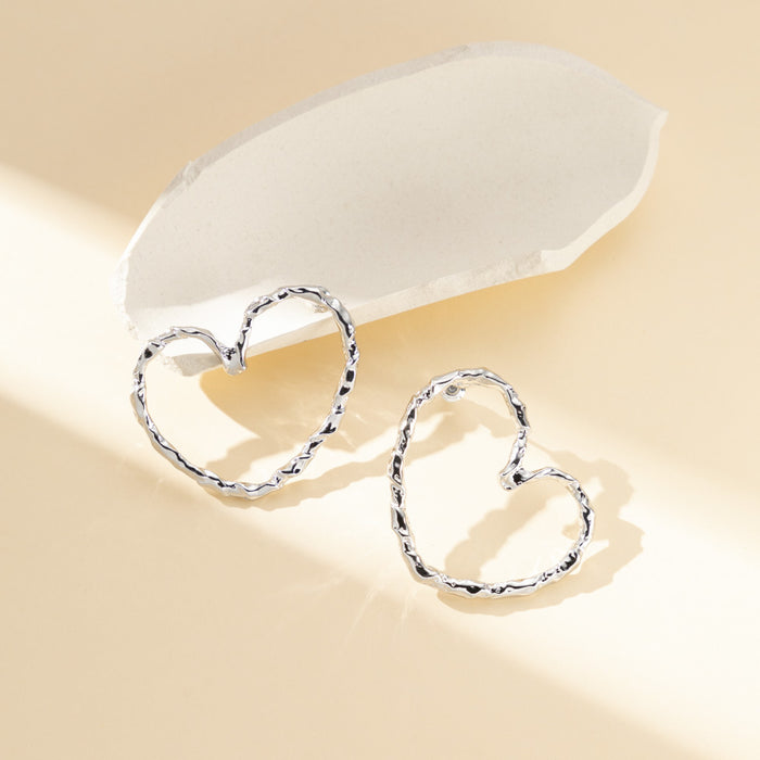 Wholesale Simple Irregular Love Alloy Earrings JDC-ES-ShuM002