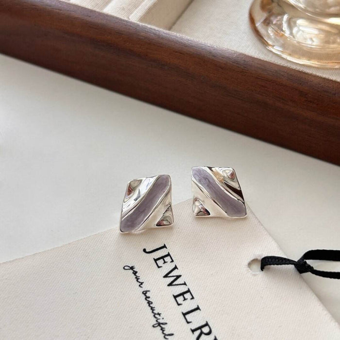 Wholesale Metallic Diamond-Shaped Oil Drop Earrings Irregular Earrings Earrings