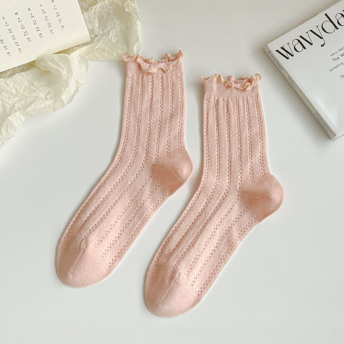 Wholesale Breathable and sweat absorbing socks with hollowed out middle tube socks and boneless pile socks