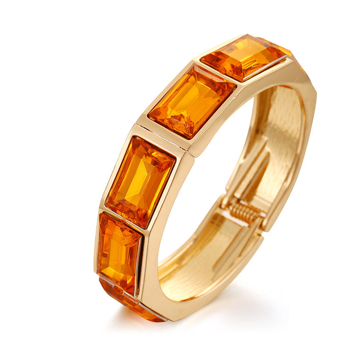 Wholesale Bracelet with high-end feel, alloy plated bracelet, fashionable opening bracelet, inlaid with jewelry bracelet