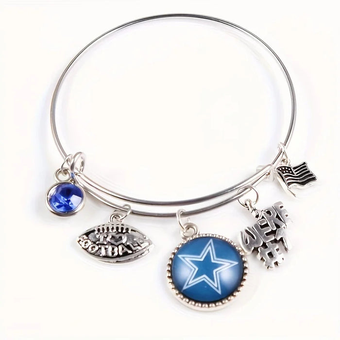 Wholesale Pittsburgh Steelers Helmet American Flag Alloy Pendant Bracelet